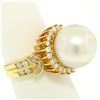 Image 7 : 18K Yellow Gold  13.3mm South Sea Pearl Ring w/ Marquise & Round Diamonds