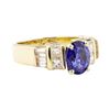 Image 1 : 2.41 ctw Blue Sapphire And Diamond Ring - 14KT Yellow Gold