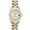 Image 2 : Rolex Ladies 2 Tone Yellow Gold 18K Gold Diamond Bezel MOP String Datejust Wrist