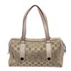 Image 3 : Gucci Beige Metallic Gold Canvas Leather GG Charmy Boston Bag