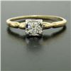 Image 2 : 14K Yellow & White Gold Illusion Prong Set 0.25 ctw Diamond Solitaire Ring