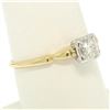 Image 7 : 14K Yellow & White Gold Illusion Prong Set 0.25 ctw Diamond Solitaire Ring
