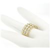 Image 5 : 14kt Yellow Gold 2.52 ctw Wide 3 Row Large Round Diamond Band Ring