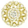 Image 1 : GIA Cert 18K Yellow Gold 5.56 ctw Round & Baguette Diamond Waterfall Cluster Rin