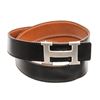 Image 3 : Hermes Black Gold Reversible Striee H 32mm Belt Kit