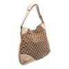 Image 1 : Gucci Tan Brown GG Canvas Leather Trim Horsebit Hobo Bag