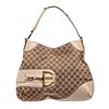 Image 2 : Gucci Tan Brown GG Canvas Leather Trim Horsebit Hobo Bag
