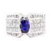 Image 2 : 3.43 ctw Sapphire And Diamond Ring - 18KT White Gold