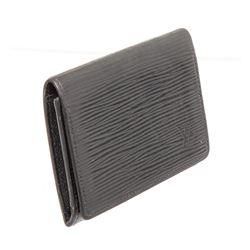 Louis Vuitton Black Epi Leather Business Card Holder Wallet