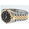 Image 7 : Rolex Mens 2 Tone 14K Black Diamond 36MM Datejust Wriswatch