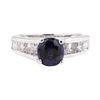 Image 2 : 3.00 ctw Synthetic Sapphire And Diamond Ring - 14KT White Gold