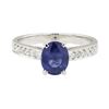 Image 2 : 1.56 ctw Sapphire and Diamond Ring - 18KT White Gold