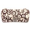 Image 2 : Chanel Brown Cream Camelia Pattern Fabric Flap Shoulder Bag