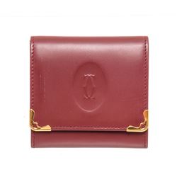 Cartier Burgundy Leather Coin Case Wallet