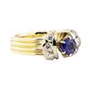 Image 1 : 1.27 ctw Blue Sapphire And Diamond Ring - 14KT Yellow And White Gold