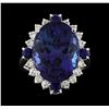 Image 2 : 17.13 ctw Tanzanite, Sapphire and Diamond Ring - 14KT White Gold