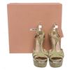 Image 3 : Miu Miu Pistacchio Suede Camoscio Lame Wedges Heels Shoes 39