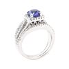 Image 4 : 2.70 ctw Sapphire And Diamond Ring - 14KT White Gold