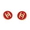 Image 3 : Chanel Red Enamel CC Clip-On Earrings