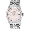 Image 1 : Rolex Mens Stainless Steel Pink Diamond 36MM Datejust Wristwatch