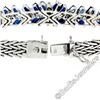 Image 5 : Vintage 14kt White Gold 3.45 ctw Sapphire and Diamond Cluster Bracelet