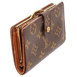 Louis Vuitton Canvas Leather Monogram French Wallet