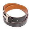 Image 5 : Hermes Black Brown Reversible Leather Constance Belt Palladium Plated H Buckle 8