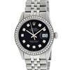 Image 1 : Rolex Mens Stainless Steel Black Diamond 36MM Datejust Wristwatch