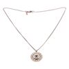 Image 1 : Chanel Silver Tone CC Round Charm Rhinestone Pendant Necklace