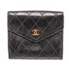 Image 1 : Chanel Black Quilted Leather Compact Wallet
