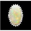 Image 2 : 15.46 ctw Opal and Diamond Ring - 14KT White Gold