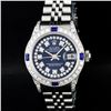 Image 1 : Rolex Ladies Stainless Steel 18K Gold Bezel Blue Diamond Lugs Datejust Wristwatc