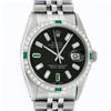 Image 1 : Rolex Mens Stainless Steel Black Baguette Diamond 36MM Datejust Wristwatch With