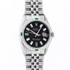Image 2 : Rolex Mens Stainless Steel Black Baguette Diamond 36MM Datejust Wristwatch With