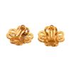 Image 2 : Chanel Vintage Gold Interwoven Clover CC Logo Clip On Earrings