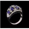 Image 4 : 14KT White Gold 2.34 ctw Sapphire and Diamond Ring