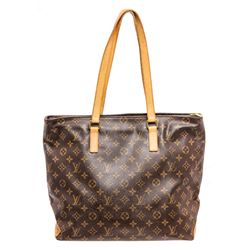 Louis Vuitton Monogram Canvas Leather Cabas Mezzo Shoulder Bag