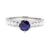 Image 2 : 1.17 ctw Blue Sapphire And Diamond Ring - 14KT White Gold