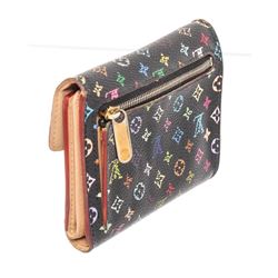 Louis Vuitton Black Multicolore Monogram Canvas Leather Koala Wallet