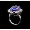 Image 4 : GIA Cert 16.94 ctw Tanzanite and Diamond Ring - 14KT White Gold