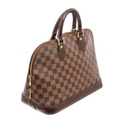 Louis Vuitton Damier Ebene Canvas Leather Alma PM Bag