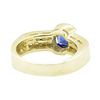 Image 3 : 1.37 ctw Square Cushion Brilliant Blue Sapphire And Diamond Ring - 14KT Yellow G
