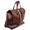 Image 3 : Gucci Brown Grained Leather Large Striped Tote Bag
