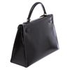 Image 1 : Hermes Noir Box Leather Kelly Sellier 32 Bag
