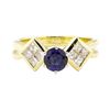 Image 2 : 1.32 ctw Blue Sapphire And Diamond Ring - 18KT Yellow Gold