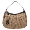 Image 1 : Gucci Brown Diamante Canvas Black Leather Shoulder Hobo Bag
