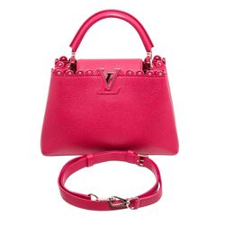 Louis Vuitton Magenta Taurillon Leather Capucines Bag