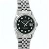 Image 2 : Rolex Mens Stainless Steel Black Diamond 36MM Datejust Wristwatch With Rolex Box