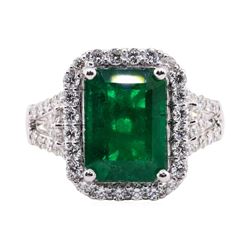 4.81 ctw Emerald and Diamond Ring - Platinum
