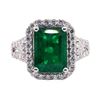 Image 1 : 4.81 ctw Emerald and Diamond Ring - Platinum